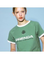 韓國PRENDA - 2023 SPORTY LOGO RAGLAN TEE PALM GREEN